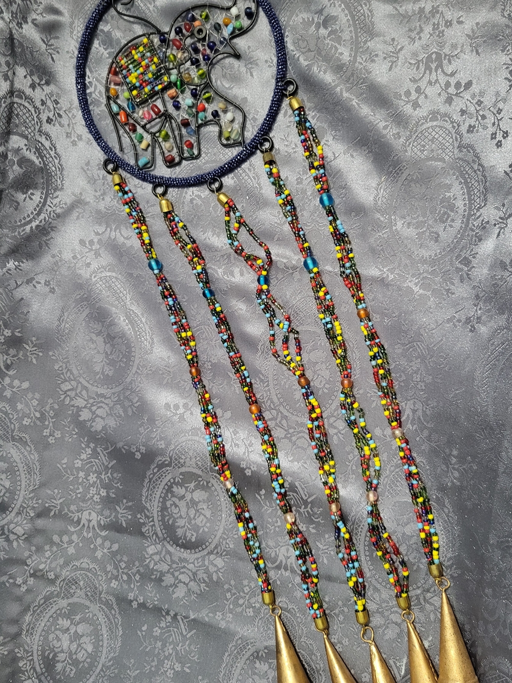 Beaded African Elephant Wind Chime/Dreamcatcher